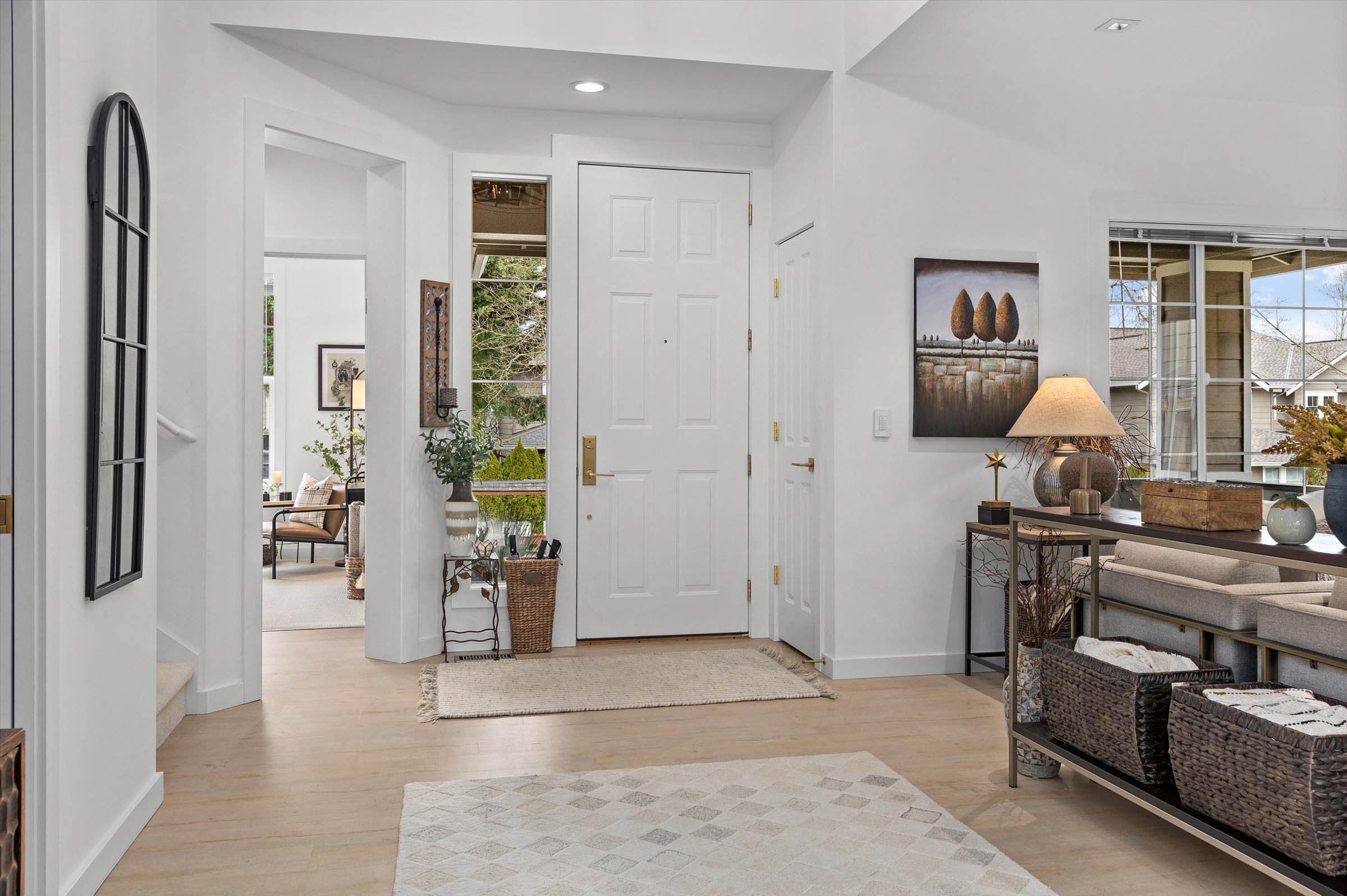 A bright white entryway.